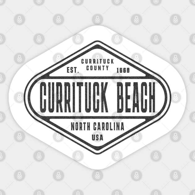 Currituck Beach, NC Summertime Weathered Sign Sticker by Contentarama